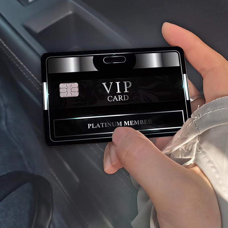 4 Business Style "VIP" Fashion Card Decorative Stickers - Bank Card Privacy Light Beige Protectors - for Credit Cards, Debit Cards - Cool Party Decorations and Unique Gifts