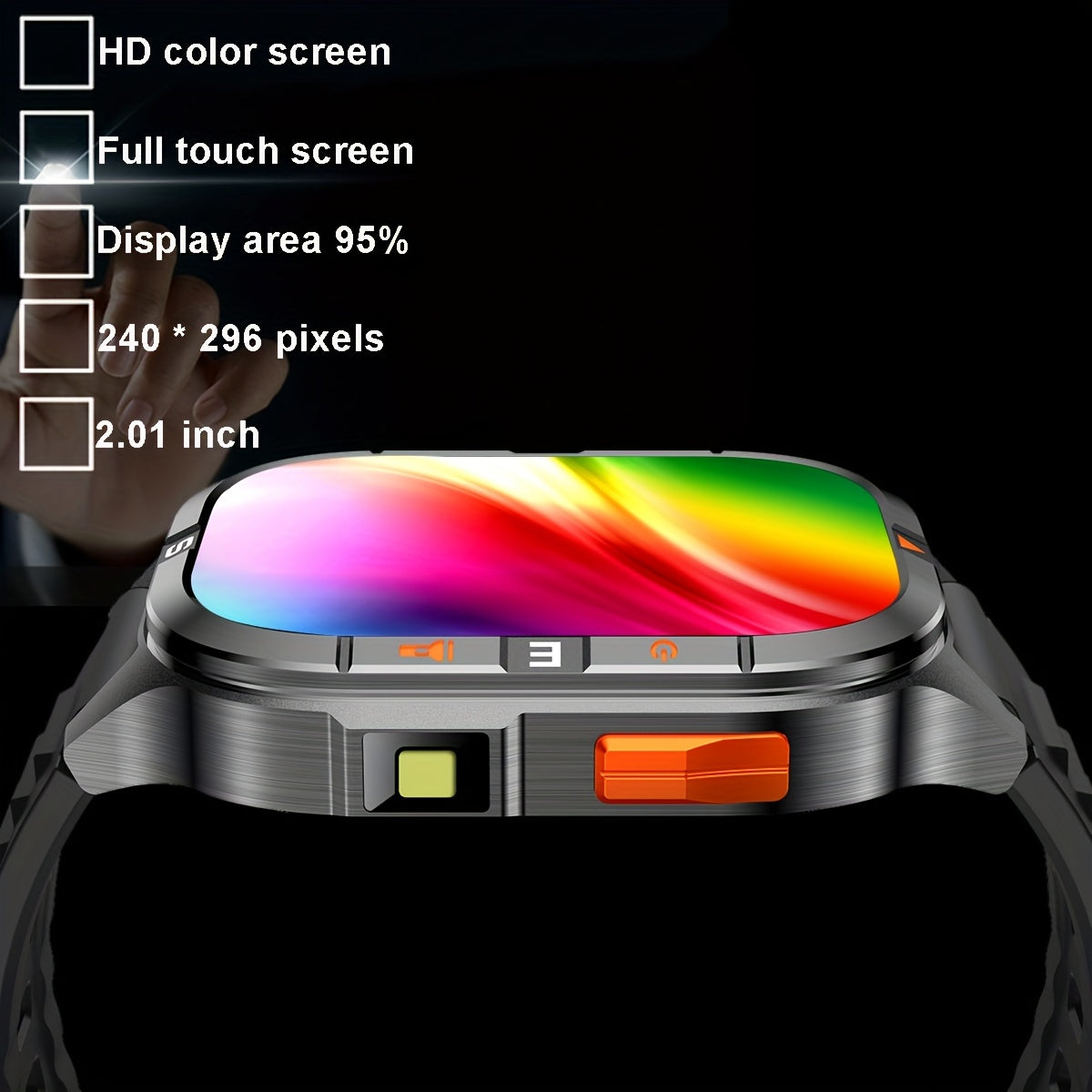 COIUSOR'S New GPS Smart Watch 2.01-inch TFT Highresolution Display, Equipped with High-Precision GPS Sports positioning, wireless call sync SMS alerts, GPS L1+L5 Dual-Frequency Positioning, Compass, Altitude, Air Pressure, Hi