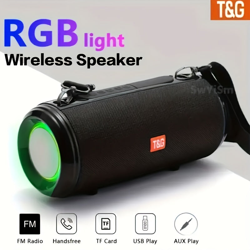 TG537 Portable Wireless Speaker - TWS Technology, Hands-Free Calling, TF Card & USB Playback - Works with Smartphones, Tablets, Tvs, Ideal for Camping, Travel, Mobile Accessories