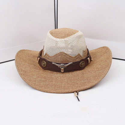 1pc Western Cowboy Hat - Lightweight Wide Brim Sun Protection, /BrownRed, for Western, Festival, Everyday, Themed Parties - Unisex Cowboy Hat for Men & Women - Ideal Western Costume Accessory Gift, Festival Gear