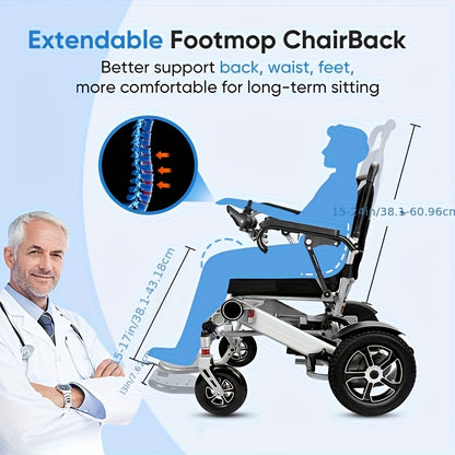 Heavy-Duty Electric Wheelchair for Seniors & s - 500W High-Power Motor, 30+ Mile Range, 350 lbs Capacity, Dual Battery System, All-Terrain Climbing (/Outdoor) - -Grade Mobility Aid with & Reliable Battery Management