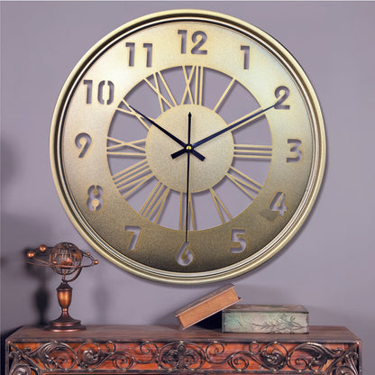 One 16-inch large wall clock, silent with no ticking sound, battery-powered digital clock, industrial metal indoor clock, suitable for living rooms, kitchens, cafes, home decor - available in black, Golden, and Silvery