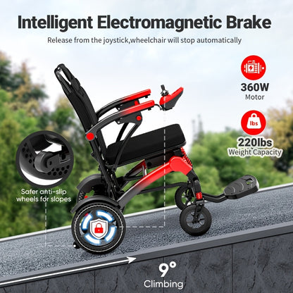 Ultra-lightweight Adult Electric Wheelchair, Only 39 Lbs, All-terrain Design, 18-mile Range, Foldable, Airline-approved Travel-ready with Long-range Battery, Perfect for Seniors And Travel.