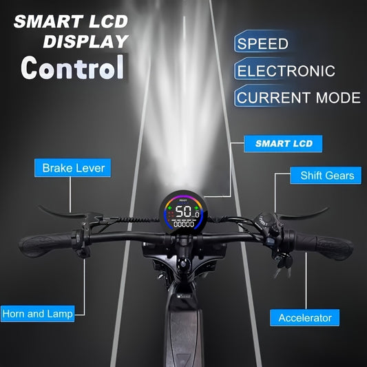 Deepower Electric Bike QS7 740W 48V 20AH/35AH/60AH 20 Inch Fat Tire Adult Electric Bike 80 Miles Range Mountain Cross Country Dual Battery Electric Bike