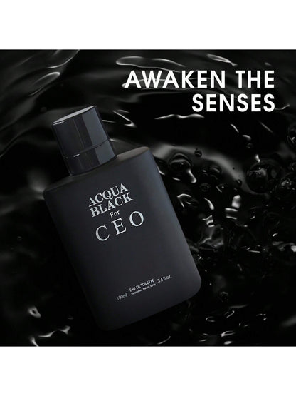 ACQUA BLACK CEO, Eau De Parfum Spray Perfume, Fragrance For Men- Daywear, Casual Daily - 3.4 Oz Bottle- Ideal EDP Beauty Gift For Birthday, Anniversary