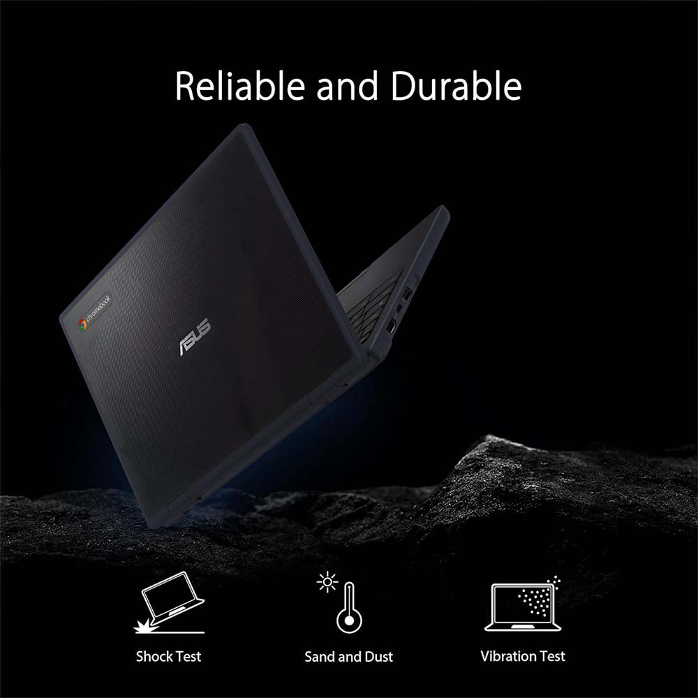 ASUS Chromebook CR11 Ruggedized Laptop | 11.6" HD 16:9 Display, Intel N100 Processor, 4GB LPDDR5 RAM, 64GB eMMC, Spill-Resistant Keyboard, Wi-Fi 6E, 180° Lay-Flat, Mineral Grey, CR1104CGA-AS44