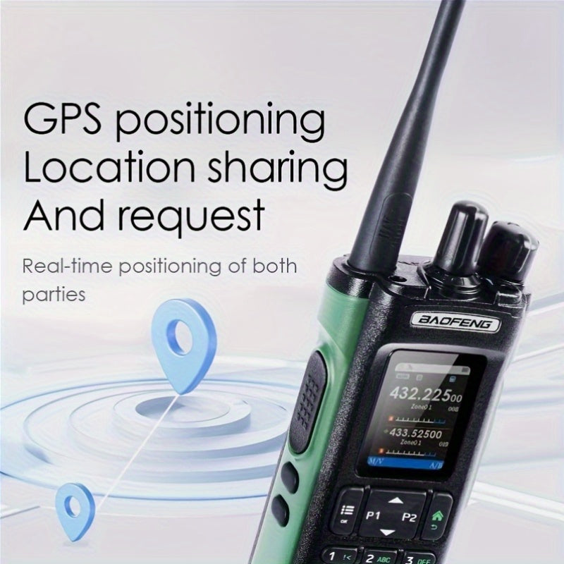 BAOFENG UV-32 Multi-Band Handheld Radio with GPS, 10W High-Power Walkie Talkie, Type-C Charging, 6-Band UHF/VHF/ HF/AM/FM/LSB, NOAA Weather Alerts, USB-C Charging, Compatible with PC/Laptop, for Emergency Services, Constructi