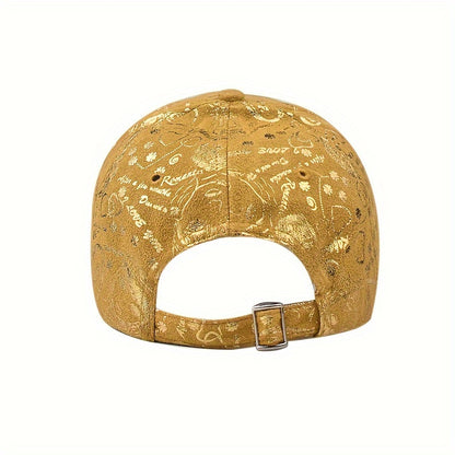 Sports Hats Breathable Sun Cap - New Graffiti Baseball Caps Golden Stamping - Outdoor Hip-hop Joker Cap - Street Cool Baseball Hats for men and women - Couple Caps Duckbill Cap