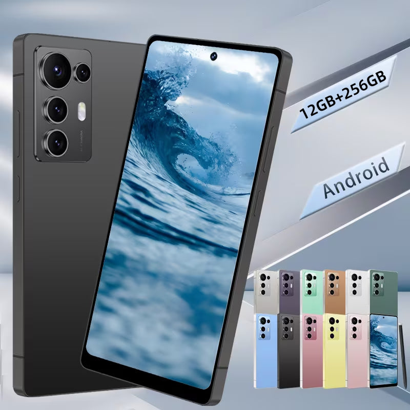 S25 Ultra 2026 unlocked phone, 12GB+256GB storage, 6.8-inch HD screen, dual SIM card stability, GPS, professional camera system, responsive stylus pen, USB-C fast charging, top-tier performance, comes with a 3.5-inch mini poc