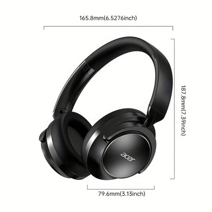 Acer OHR560 Over-Ear Headphones with Noise Cancelling, Ultra-Long Battery Life, Wireless/Wired Dual Mode, Low-Latency Gaming, Comfortable Fit, Foldable & Portable, Halloween/christmas Gift For Gaming, Music, Sports