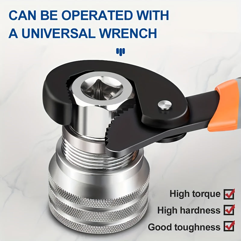 1 Set Adjustable Socket Wrenches for Standard Metric 10-19mm, 3/8"-3/4" Ratchet Wrenches - Heavy-Duty Iron Construction, Ergonomic Grip, Precision Screw & Nut Removal, Ideal for DIY Enthusiasts & Professionals, Professional T