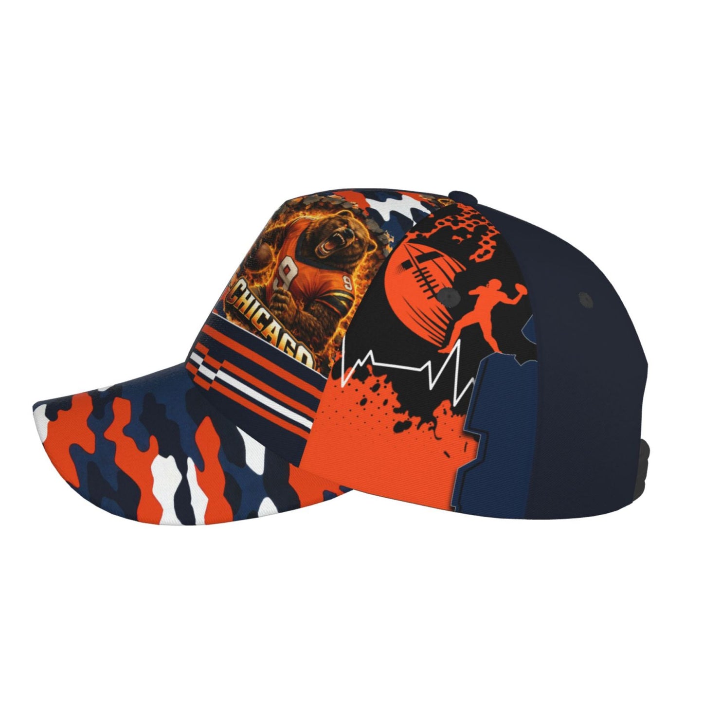 Chicago Print Adjustable Snapback Baseball Cap for Men & Women, Breathable Unisex Hat Suitable for Daily Wear,, Outdoor - Chicago