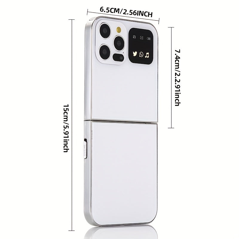 Dual-Sim Flip Phone | Retro Design With 2G Network, 1350Mah Battery, Multifunctional Features Including Entertainment, Tools, File Management, Audio Player, Fm Radio, Camera, Contact Management - Yue Cui I15Pro
