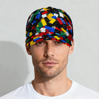 1pc 1pcs Adjustable Snapback Baseball Cap Suitable for Travel & Daily Wear - Lightweight Duckbill Hat with Building Blocks Print, Classic for Sizes, Casual Cap (Hand/Dry)