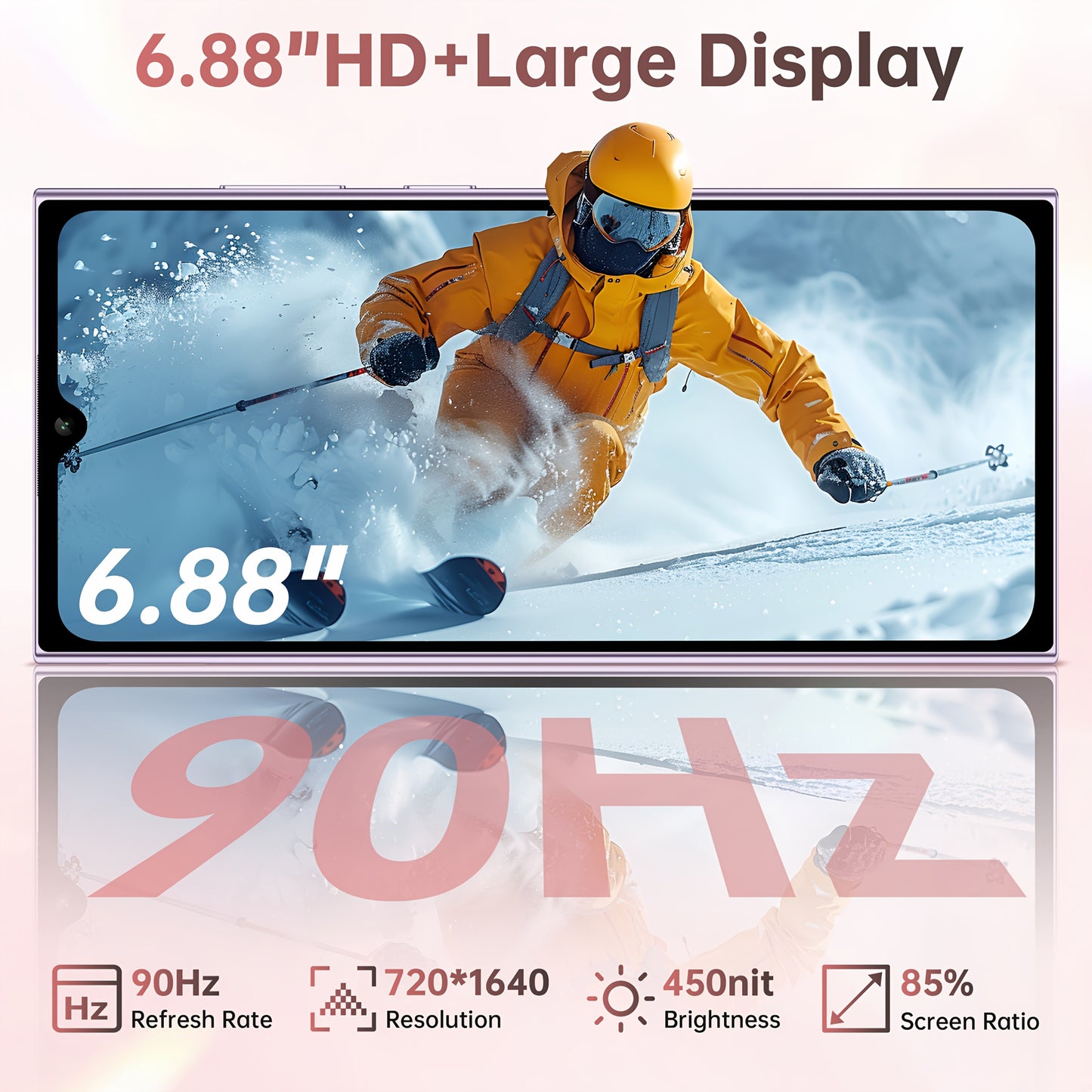 [T-Mobile ]OUKITEL C62 Android 15 Mobile Phone, 16GB + 128GB Globally Unlocked Version, 6.88" 90Hz Display, 1.81" Rear Screen, 5150mAh, 13MP + 5MP/dual SIM Card/fingerprint/facial Recognition, Perfect Festive Gift, Fashionabl