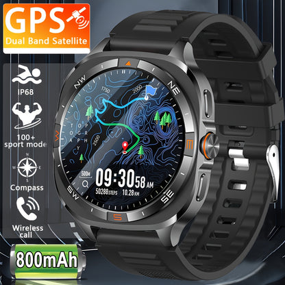 COIUSOR GPS Sports Watch, Large Battery, Built-in GPS, Wireless Call SOS High-Quality Swimming Smartwatch, Suitable for Men, Compass, Altitude, Barometric Pressure, 100+ Sports Modes, Step Counter, Distance, Calorie Fitness T