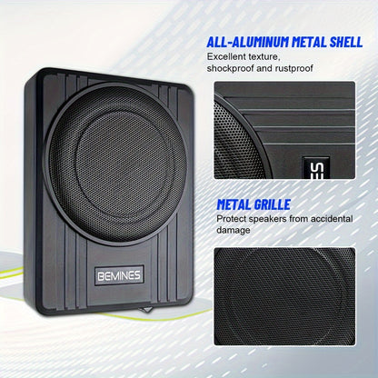 [Car Subwoofer] 105C 1500W 10-Inch Car Subwoofer with High Power And High-Fidelity Sound, Ultra-Thin Body, Includes Wired Control And Installation Parts, Without Battery