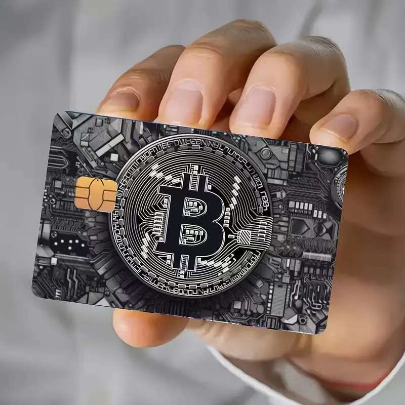 5pcs Set 2025 New Bitcoin Credit Card Skins - Holographic Gloss PVC/Scratch-Resistant Stickers with Bitcoin Logo & Emblem, Permanent Adhesive Removal (No Residue) for Crypto Cards, Collectible for DFeva Enthusiasts