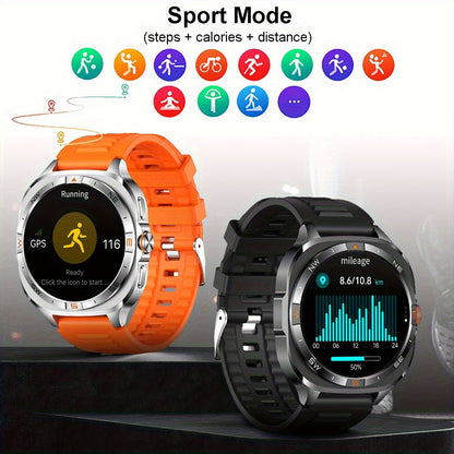 [GPS Precise Positioning Smartwatch ] 1.46-inch high-definition large screen smartwatch! Built-in GPS for precise trajectory recording during running, cycling and outdoor exploration. High Quality, wireless 5.4 calls, 800mAh