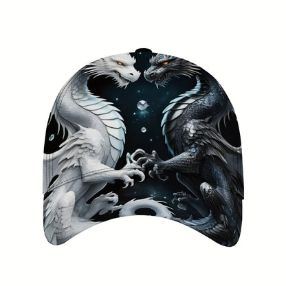 1pc Adjustable Dragon Baseball Cap for & - Black & White /Korean Dragon Scale & Wing Design, Lightweight PET &, Cool Casual Outdoor Sports Hat, Valentine's/Masquerade/ Accessory (Dragon
