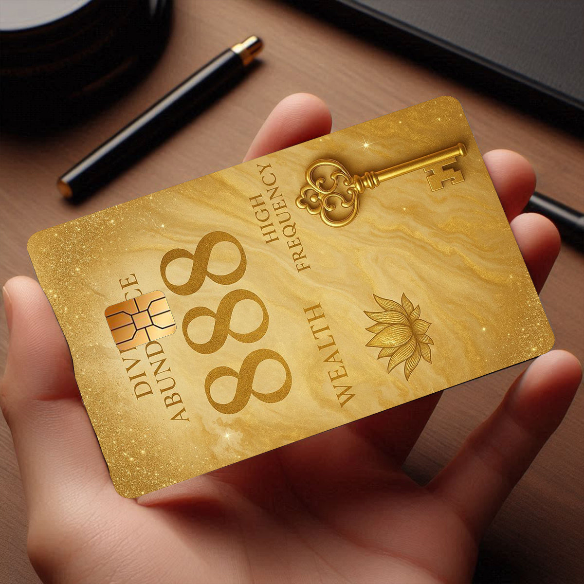 Golden 888 Pattern Sticker Set, Durable Privacy Stickers, Available in 1/2/4pcs Sets, Made of PVC Material, Suitable for Credit Cards, Transit Cards, Debit Cards, And More, Protects Bank Cards, Scratch-Resistant, Removable Se