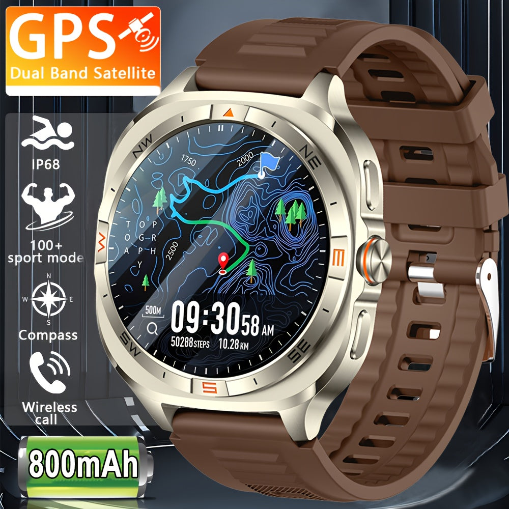 COIUSOR GPS Sports Watch, Large Battery, Built-in GPS, Wireless Call SOS High-Quality Swimming Smartwatch, Suitable for Men, Compass, Altitude, Barometric Pressure, 100+ Sports Modes, Step Counter, Distance, Calorie Fitness T