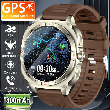 COIUSOR GPS Sports Watch, Large Battery, Built-in GPS, Wireless Call SOS High-Quality Swimming Smartwatch, Suitable for Men, Compass, Altitude, Barometric Pressure, 100+ Sports Modes, Step Counter, Distance, Calorie Fitness T