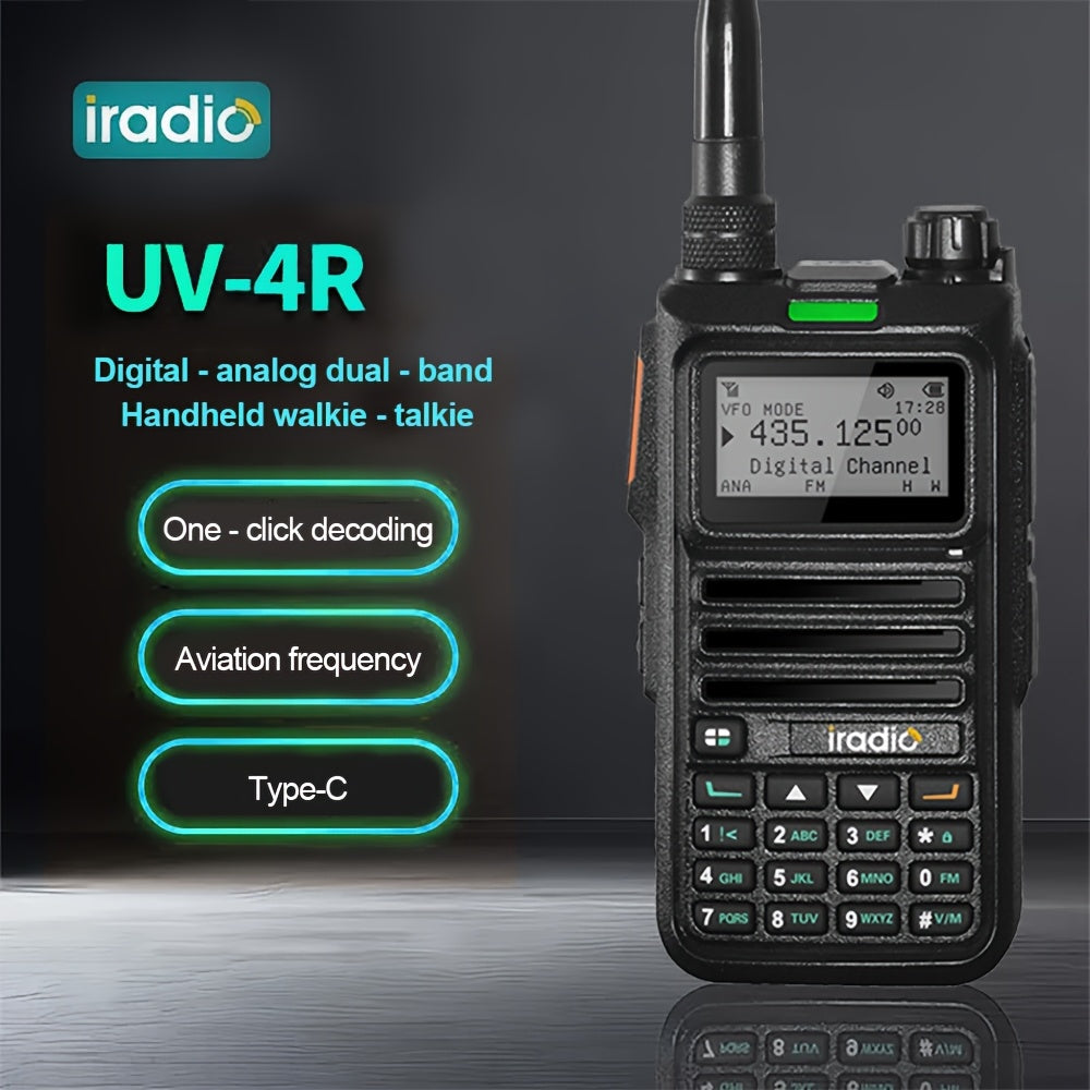 Iradio DM-UV4R DMR Digital Analog Walkie Talkie AES-256 Encryption SMS Dual Mode Dual Time Slot 1024 CH