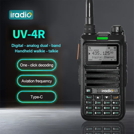 Iradio DM-UV4R DMR Digital Analog Walkie Talkie AES-256 Encryption SMS Dual Mode Dual Time Slot 1024 CH