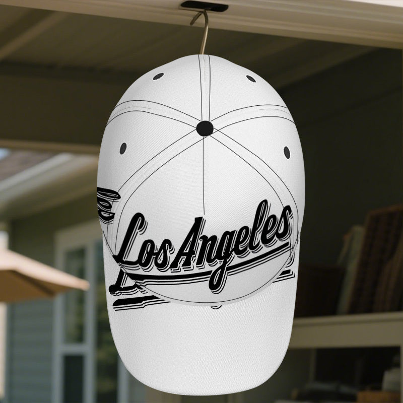 1pc 2D Los Angeles Lettering Print Baseball Cap - Adjustable Polyester Snapback Hat with Full-Body Vibrant Design, Ideal for Running, Sports & Streetwear.