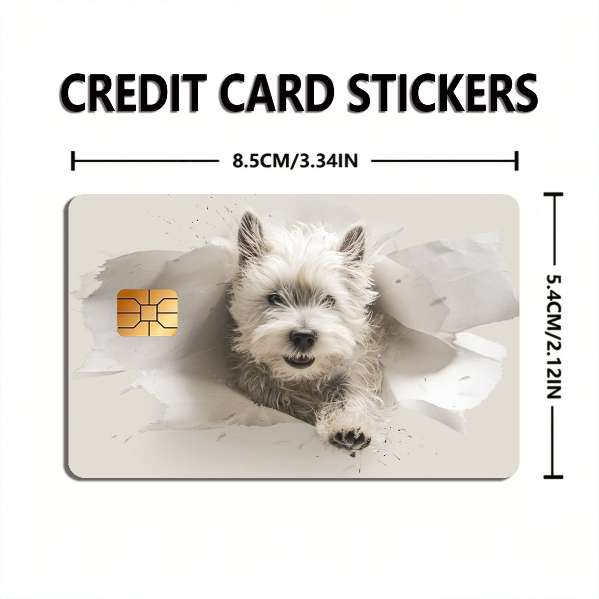 Fun Puppy Pattern Beige - Durable PVC Privacy Protection Stickers, Suitable for Credit Cards, Bank Cards, and Transit Cards, Scratch-Resistant, Fashionable Decorative Accessories and Gifts, Removable Self-Adhesive Decorative
