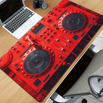 1pc Red DJ Equipment Pad for Desk, Gaming, Office Decor, Non-Slip Rubber Base, XXL Computer Mouse Pad, Multi Functional Mouse Pad for Office, Large Mousepad XXL Mouse Pad.