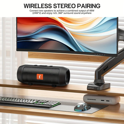 Link GearHive Outdoor Wireless Speaker - Dual-Channel Subwoofer System with Deep Bass, Long-Lasting Battery Life, and Durable Black Finish for Outdoor Parties and Events, USB Rechargeable, 5W Output, Outdoor Audio System, Mod