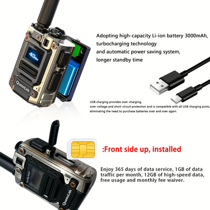 1/2pcs Global Walkie-talkie Two-way Radio Portable Radio Remote Walkie-talkie, 5000 Miles Of Communication Freedom, Rechargeable PTT Cellular One-click Wireless, Suitable For Outdoor, Group And Remote Coordination Fast Wirele