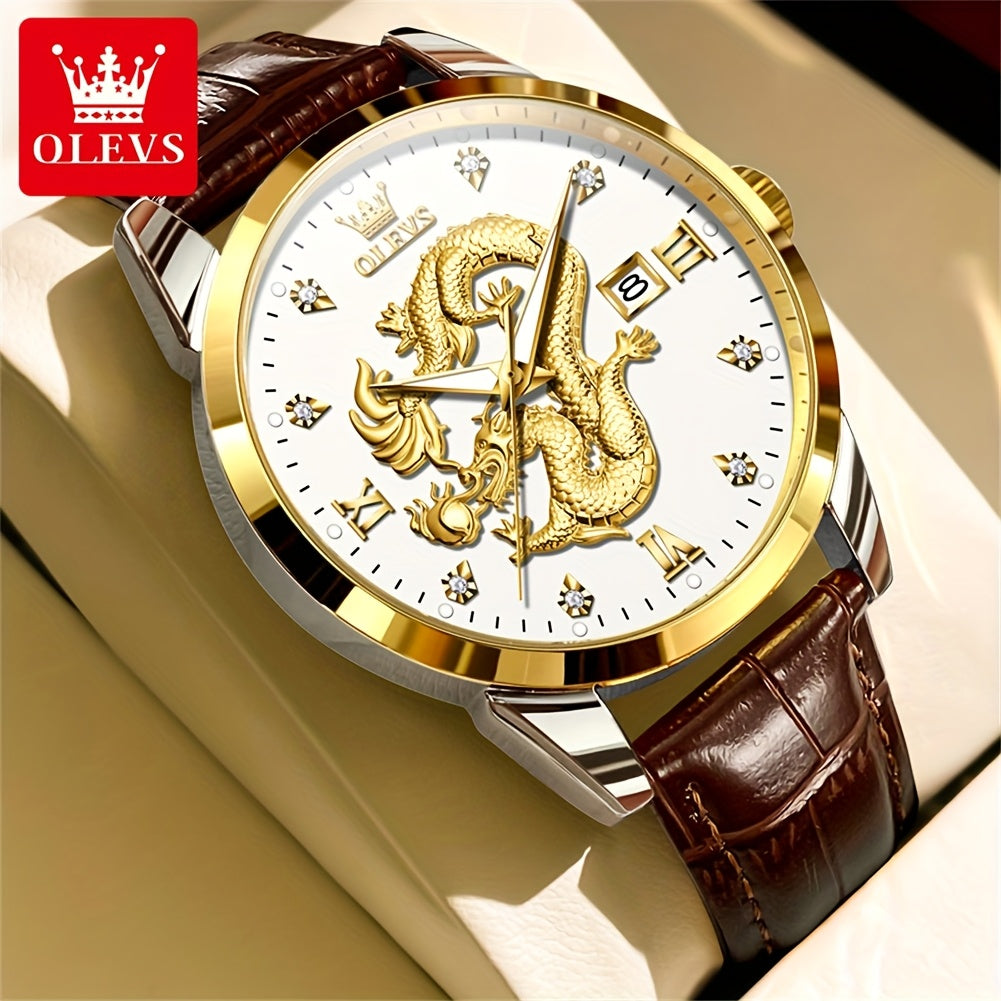 OLEVS New Luxury Business Luminous Quartz Stainless Steel Watches for Men Original Top Brand Fashion Men'S Wrist Watches Golden Trend High Quality Best Selling Men'S Watches, Fashion Watches for Men, Mechanical Watches for Me