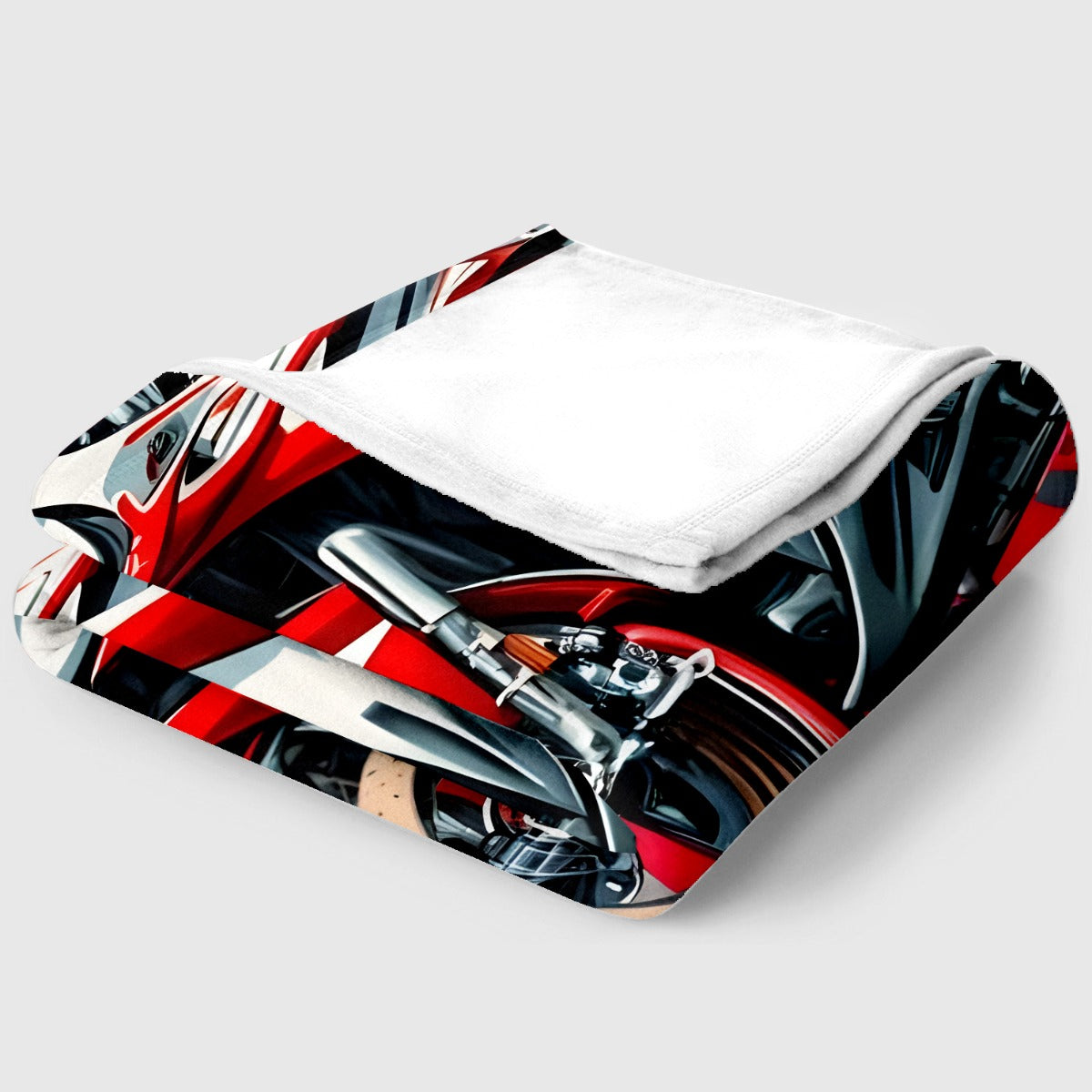 1pc Red Motorcycle HD Printed Blanket. Soft and Warm Flannel Blanket for Travel, Camping, Sofa, Livingroom, Couch, Chair, Bed. Gift for Family or Friends 280GSM 3 Sizes Available (30x40in/50x60in/60x80in)