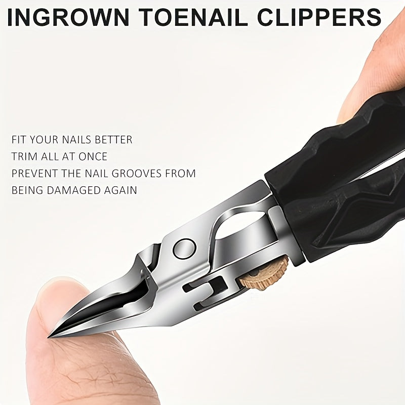 Ultra sharp nail clippers, stainless steel internal nail clippers, inclined curved blade toe nail clippers, suitable for thick and hard nails and internal toenails, angled nail clippers, suitable for the elderly, men, and wom