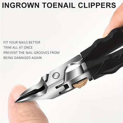 Ultra sharp nail clippers, stainless steel internal nail clippers, inclined curved blade toe nail clippers, suitable for thick and hard nails and internal toenails, angled nail clippers, suitable for the elderly, men, and wom