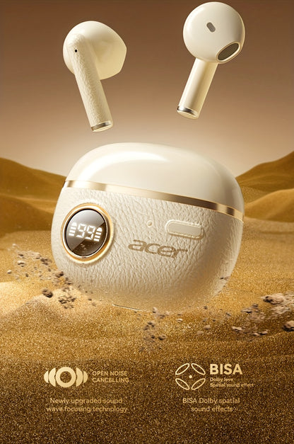 [Acer] 2025 new model back-to-school season TWS Wireless Headset Heavy Bass Stereo + Talking Noise Cancellation Ultra Long Lasting Sports Running In-Ear Low Latency Gaming Mode HIFI Audio Lightweight Touch Design Stylish Desi