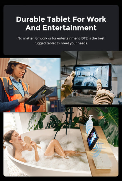FOSSiBOT DT2 10.4-inch Android Tablet with 4G LTE/WiFi 6, 22000mAh, 2K Display, Quad-Speaker, Compatible for Face/Fingerprint Unlock, Camping Light, Rugged Tablet for Outdoor, Streaming, Gaming (ROM/RAM upgraded from initial)