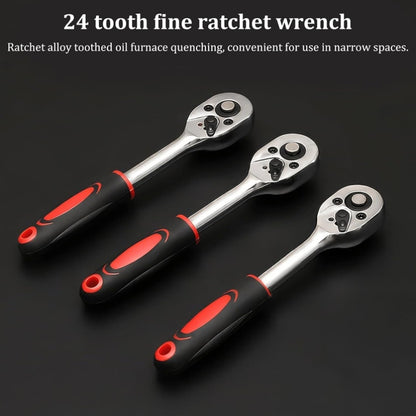 A Collection of 53 Mechanical Tool Kits, Including 1/2" And 1/4" Drive Depth And Standard Sockets, Ergonomic Handles, Ratchet Wrenches, Tools for Automotive And Bicycle Repairs, As Well As Household Maintenance Tools.