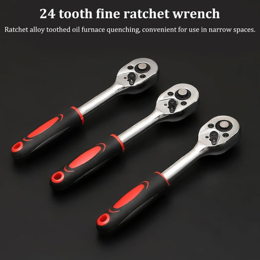 A Collection of 53 Mechanical Tool Kits, Including 1/2" And 1/4" Drive Depth And Standard Sockets, Ergonomic Handles, Ratchet Wrenches, Tools for Automotive And Bicycle Repairs, As Well As Household Maintenance Tools.