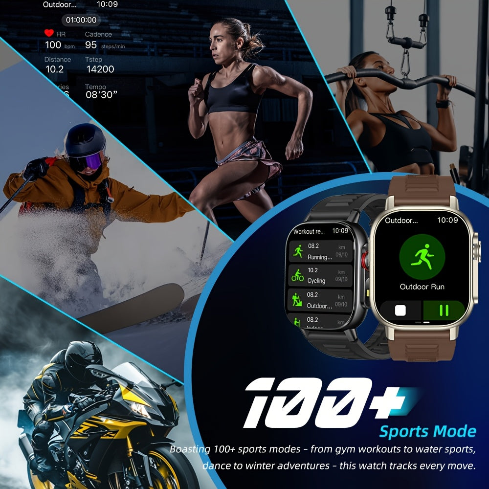 Sports Extra Large Screen GPS Smart Watch, 2.01-inch Outdoor Multifunctional, LED Flashlight, Compass, Barometer, High Quality, HD Wireless Calling, Message Synchronization Reminder, Health Monitoring, Sleep Monitoring, 100+