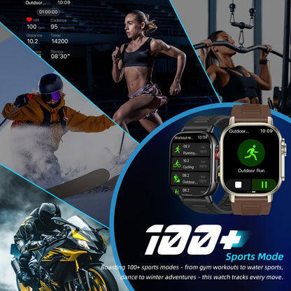 Sports Extra Large Screen GPS Smart Watch, 2.01-inch Outdoor Multifunctional, LED Flashlight, Compass, Barometer, High Quality, HD Wireless Calling, Message Synchronization Reminder, Health Monitoring, Sleep Monitoring, 100+