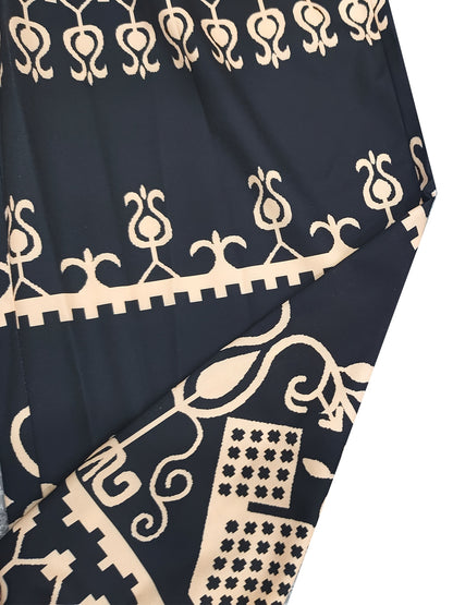 Women'S Stylish Black Paisley Print Tank Top And Drawstring Pants Set