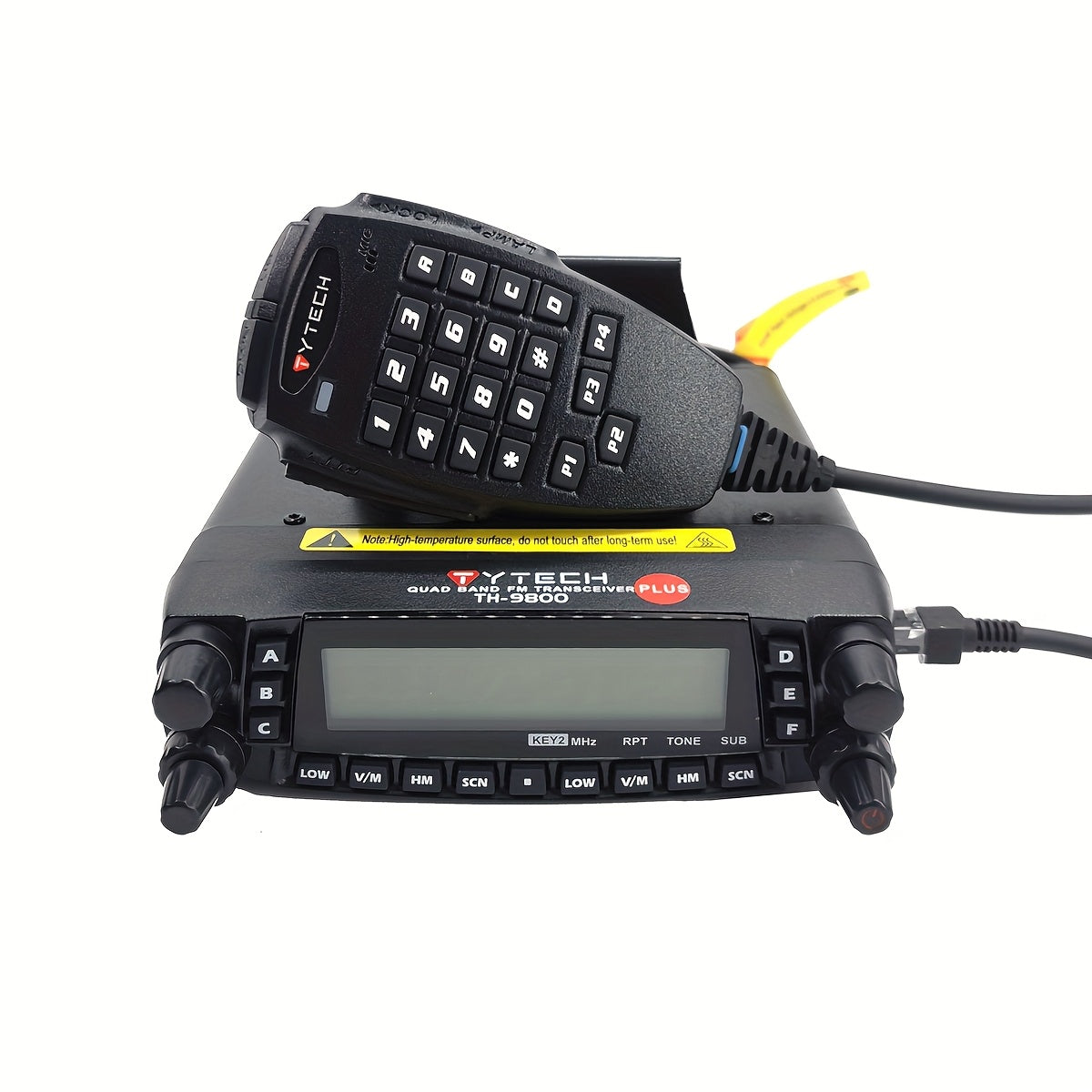 TYT TH-9800 Quad Band Mobile Radio Transceiver - 50W High Power U/V Cross-Band Repeater, 809-Channel DMR/FM/Analog Two-Way Talkie with Lighter Power, USB Cable & Programming for Truck, Taxi, RV, Emergency Services