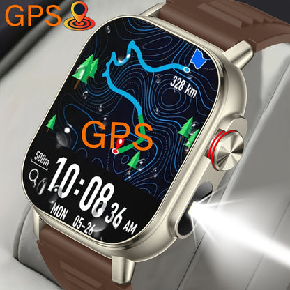 COIUSOR New 2, 01-inch GPS Smartwatch, GPS Location, Wireless Calling and SMS Alerts, Compass, Altitude, Pressure, IP68, 100 Sports Modes Fitness Tracking Smartwatch, Suitable for IOS and Android Phones, Suitable for Men and