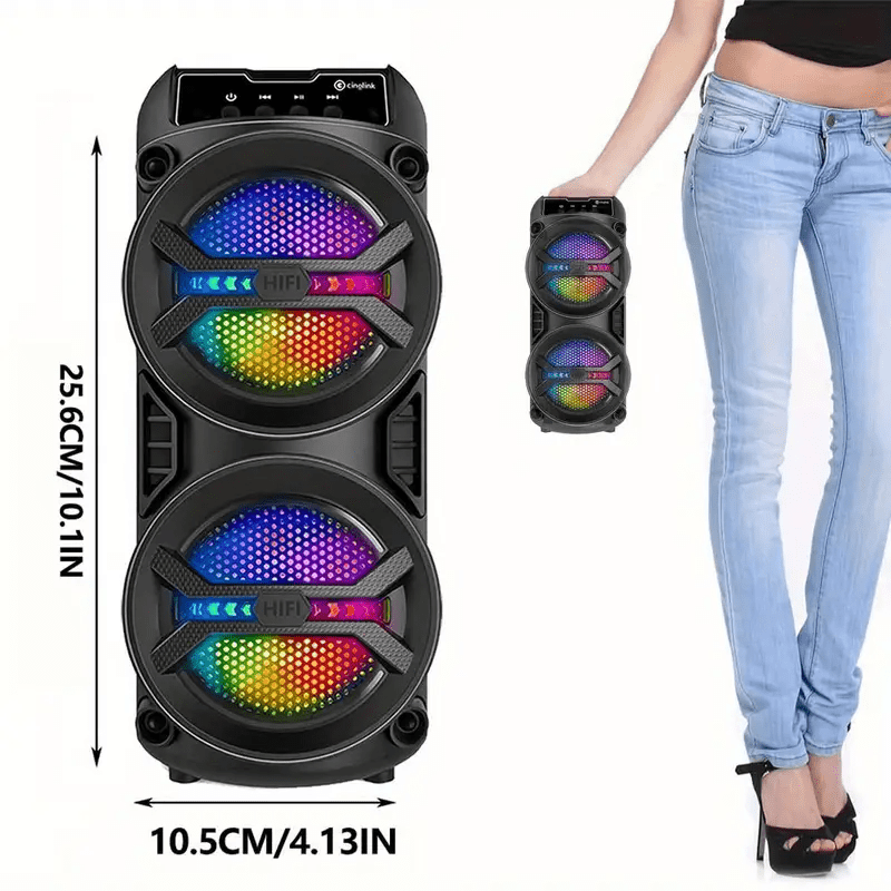 6500W Bass Outdoor Wireless Speaker, Portable Wireless Speaker, Built-in Rechargeable Battery, Dual Bass Speakers For Powerful Deep Bass Stereo, High-volume Party Sound System, The Best Valentine'S Day Gift For Your Partner
