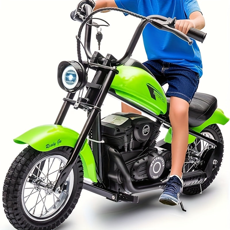 24V Electric Kids Dirt Bike, 250W Electric Motorcycle w/LED Light, Seat- Two Speed Max Up to 14MPH & 60 Minutes Continuous Motorbike Ideal Christmas Gift Birthday Gift for Boys Girls