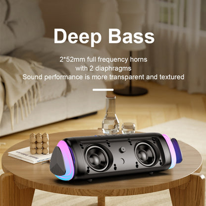 Wireless Speaker That Delivers 20W Stereo Sound, Features IPX5 Waterproofing, Offers Up to 24 Hours of Playtime, Includes RGB Lighting, Supports TWS Pairing, Utilizes Wireless 5.3, And Is Suitable for Home Use, Outdoor Activi